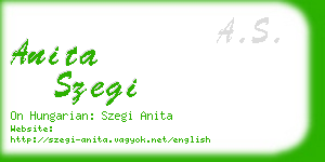 anita szegi business card